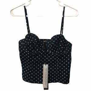 NWT BEBE polka dot crop top, size Small